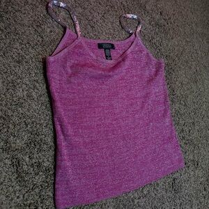 Y2K Soft pink glitter rhinestone strap tank top